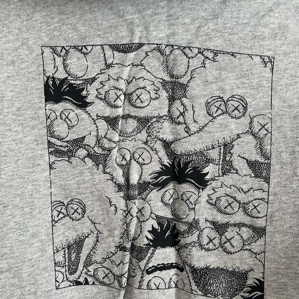 Uniqlo KAWS Gray Crewneck Hoodie with Black XX Embroidery - Picture 4 of 4